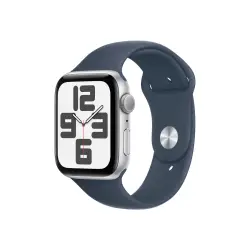 APPLE Watch SE GPS 44mm Silver Aluminium Case with Storm Blue Sport Band - M/L