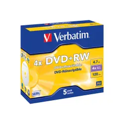 VERBATIM 43229 Verbatim DVD+RW jewel case 5 4.7GB 4x