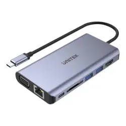 UNITEK D1019B HUB 8w1 USB-C 3.1 Power Delivery 100W