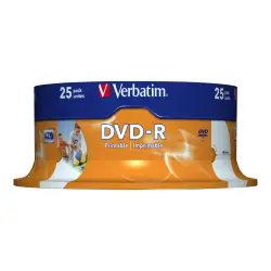 VERBATIM 43538 Verbatim DVD-Rcake box 25 4.7GB 16x do nadruku Wide