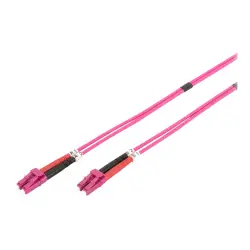 DIGITUS fiber Optic patch cord LC to LC Multimode 50/125 duplex 1m class OM4 LSOH RAL 4003