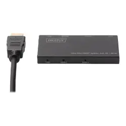 DIGITUS DS-45322 Ultra Slim HDMI Splitter 1x2 4K/60Hz HDR HDCP 2.2 18Gbps Micro USB powered