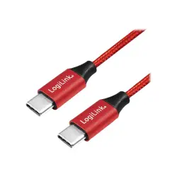 LOGILINK CU0155 LOGILINK - Kabel USB 2.0, USB-C męski na USB-C męski, czerwony, 0,3 m