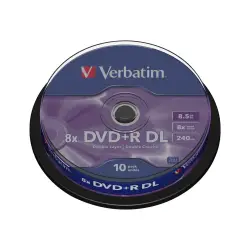 VERBATIM 43666 Verbatim DVD+R DL cake box 10 8.5GB 8x matte silver