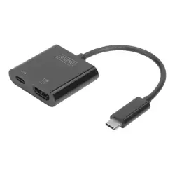 DIGITUS DA-70856 Adapter graficzny HDMI 4K 60Hz UHD na USB 3.1 Typ C, PD z audio, aluminiowy