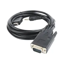 GEMBIRD A-HDMI-VGA-03-6 Gembird adapter HDMI-A(M) ->VGA (F) + audio, na kablu 1.8m, czarny