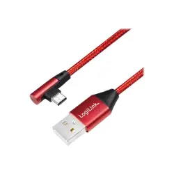 LOGILINK CU0146 LOGILINK - Kabel USB 2.0 kątowy 90 USB-A na męski do USB-C męski, czerwony, 1 m