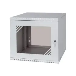 NETRACK Hanging Cabinet ECO-Line Rack 19inch 9U / 450mm - gray glass door