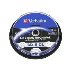 VERBATIM M-Disc BD-R DL 6X 50GB Inkjet Printable 10 Pack Spindle