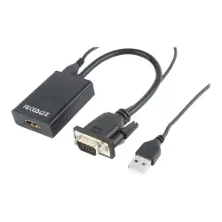 GEMBIRD A-VGA-HDMI-01 Gembird adapter/konwerter sygnału VGA do HDMI z Audio, blister, czarny