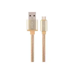 GEMBIRD CCB-mUSB2B-AMCM-6-G Gembird kabel USB-C złoty oplot nylonowy, metalowe wtyki, 1.8m