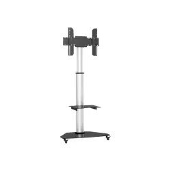 TECHLY Floor Stand with Shelf Trolley TV LCD/LED/Plasma 37-70inch Silver