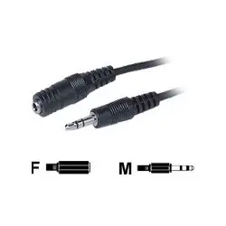 TECHLY 504310 Techly Przedłużacz kabel audio stereo Jack 3.5mm M/F 1,8m czarny