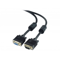 GEMBIRD CC-PPVGAX-10M-B Gembird kabel monitorowy,przedłużacz SVGA D-sub 15m/15f,ferryt,ekran, 10m, black