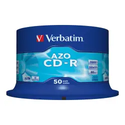 VERBATIM 43343 Verbatim CD-R   cake box 50 700MB 52x Crystal DataLife+ AZO