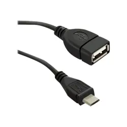 QOLTEC 50404 Qoltec Kabel USB OTG 2.0 A żeński Micro USB B męski 0.2m