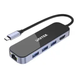 UNITEK D1084A Hub USB-C 3x USB-A 3.1 HDMI 4K PD 100W
