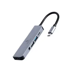 GEMBIRD A-CM-COMBO5-02 Adapter USB Type C 5w1 Hub + HDMI + PD + dźwięk stereo