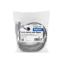 LOGILINK KAB0072 Cable sleeve with zipper Polyester Ø 30 mm grey 2m