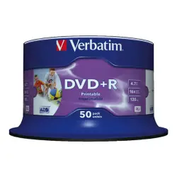 VERBATIM 43512 Verbatim DVD+R cake box 50 4.7GB 16x do nadruku Wide Photo