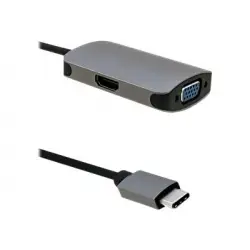QOLTEC 50380 Qoltec Adapter USB 3.1 typ C męski HDMI żeńskie / VGA żeńskie