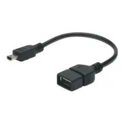 ASM AK-300310-002-S ASSMANN Kabel adapter USB2.0 HighSpeed OTG Typ miniUSB B(5pin)/USB A M/Ż czarny