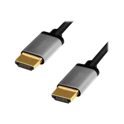 LOGILINK CHA0100 Kabel HDMI A/M do A/M 4K/60 Hz alu czarny/szary 1m