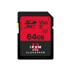 GOODRAM IRDM 64GB MEMORY CARD UHS-II U3 V60 read to 265MB/s write: to 120MB/s