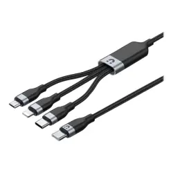 UNITEK C14101BK-1.5M Kabel USB 3w1 microUSB USB-C Ligthining czarny 1.5m