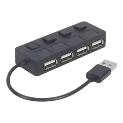 GEMBIRD Hub USB 2.0 4-portowy z przełącznikami czarny