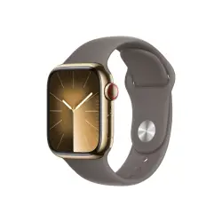 APPLE Watch Series 9 GPS + Cellular 41mm Gold Stainless Steel Case with Clay Sport Band - M/L