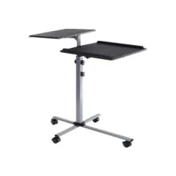 TECHLY 101485 Techly Uniwersalny mobilny stolik pod projektor notebook z dwoma półkami czarny