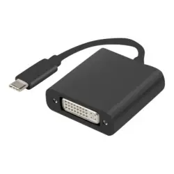 LANBERG AD-UC-DV-01 Lanberg adapter USB TYPE-C(M)-DVI(F)(24+5) Dual Link 15cm Czarny