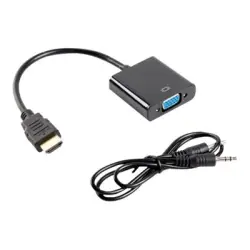 LANBERG AD-0017-BK Lanberg adapter HDMI-A(M)->VGA(F) + audio na kablu