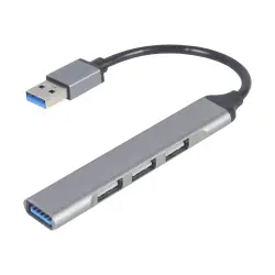 GEMBIRD Hub USB 4-Porty USB3 x 1 USB2 x 3 srebrny