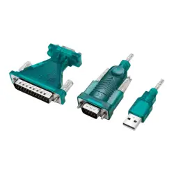 LOGILINK UA0042B USB2.0 cable USB-A/M to DB9/M + DB25/M Win11 1.3m