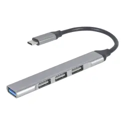 GEMBIRD 4-portowy HUB USB typu C port USB 3.0 x 1 port USB 2.0 x 3 srebrny