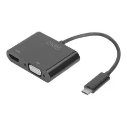 DIGITUS DA-70858 Adapter graficzny HDMI/ VGA 4K 30Hz UHD na USB 3.1 Typ C, z audio, aluminiowy