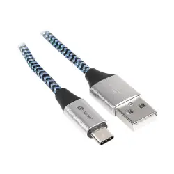 TRACER Kabel USB 2.0 TYPE-C A Male - C Male 1.0m czarno-niebieski