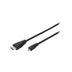 ASSMANN Kabel połączeniowy HDMI 1.4 High Speed Ethernet 4K30Hz UHD Micro HDMI D/HDMI A M/M czarny 2m