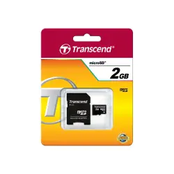 TRANSCEND TS2GUSD Transcend karta pamięci Micro SD 2GB + Adapter do karty SD