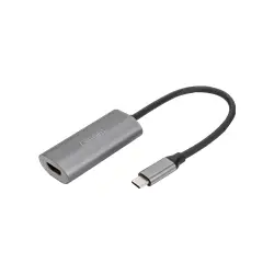 DIGITUS USB-C - HDMI Adapter 20cm 8K/60Hz silver aluminum housing