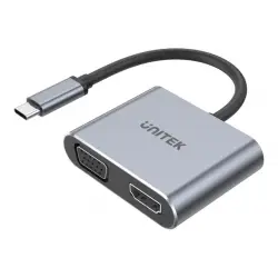 UNITEK D1049A HUB USB-C USB-C HDMI 2.0 VGA USB-A PD 100W
