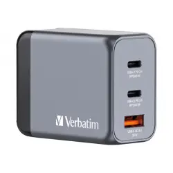 VERBATIM Charger GNC-65 GaN with 3 Port 65W USB A/C EU/UK/US