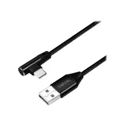 LOGILINK CU0138 USB 2.0 Cable USB-A male to USB-C 90 degree angled male 1m