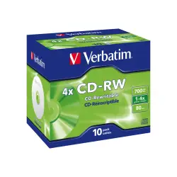 VERBATIM 43148 Verbatim CD-RW jewel case 10 700MB 12x