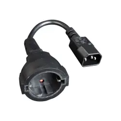 GEMBIRD PC-SFC14M-01 Gembird adapter zasilania IEC320 C14 -> SCHUKO (F) na kablu 15 cm