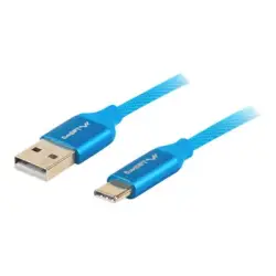LANBERG CA-USBO-22CU-0010-BL Lanberg Kabel Premium Quck Charge 3.0 ,USB-C(M)->A(M) 1m Niebieski