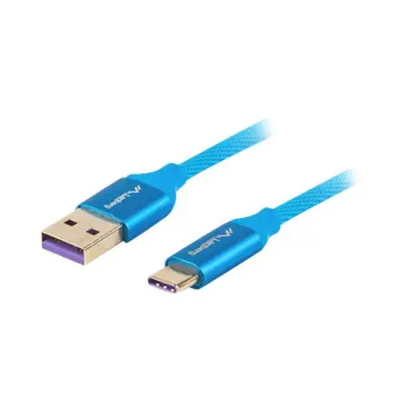 LANBERG CA-USBO-21CU-0010-BL Lanberg Premium kabel USB-C(M)->A(M) 2.0 1M Niebieski