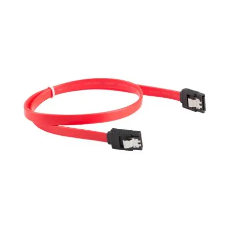 LANBERG CA-SASA-14CU-0030-R Lanberg kabel SATA DATA II (6GB/S) F/F 30cm z zatrzaskami metalowymi, czerwony
